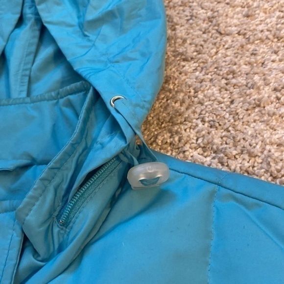 Talbots Turquoise Blue Puffer Vest with Hood - Picture 9 of 11